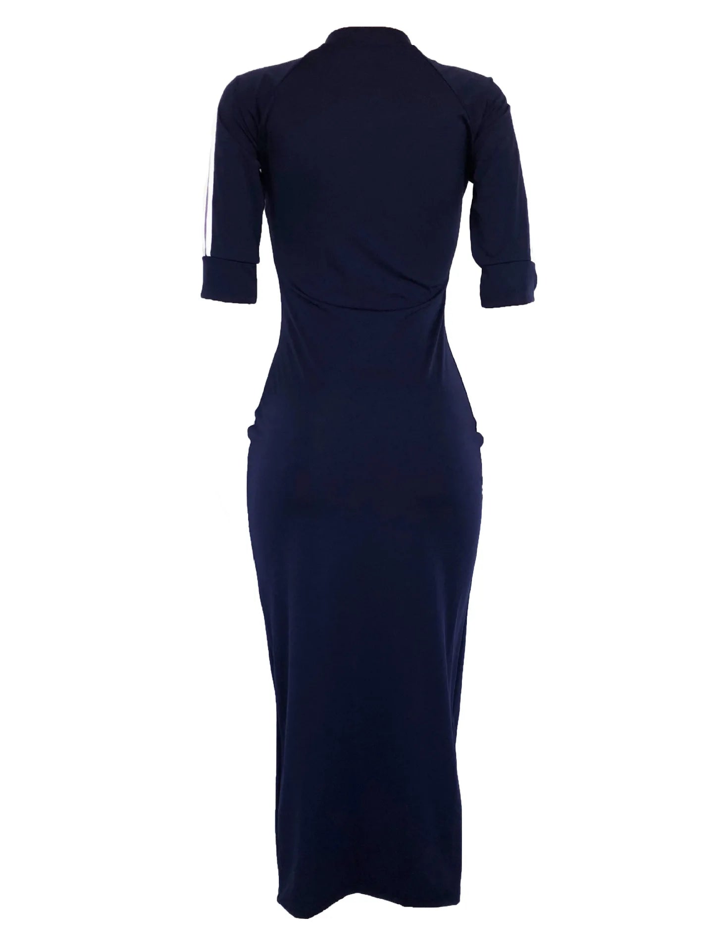 European and American women's fashion white stripe dress
