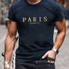 Paris Romantic City Letter Graphic Print Tees Men T-Shirt Summer Loose Clothing Loose Cotton Oversize Tshirt Street Soft Tops