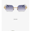 Hexagon Rimless Sunglasses Square Women Retro Men Sun Glasses Brand Designer Eyewear UV400 Shades Oculos Female Gafas