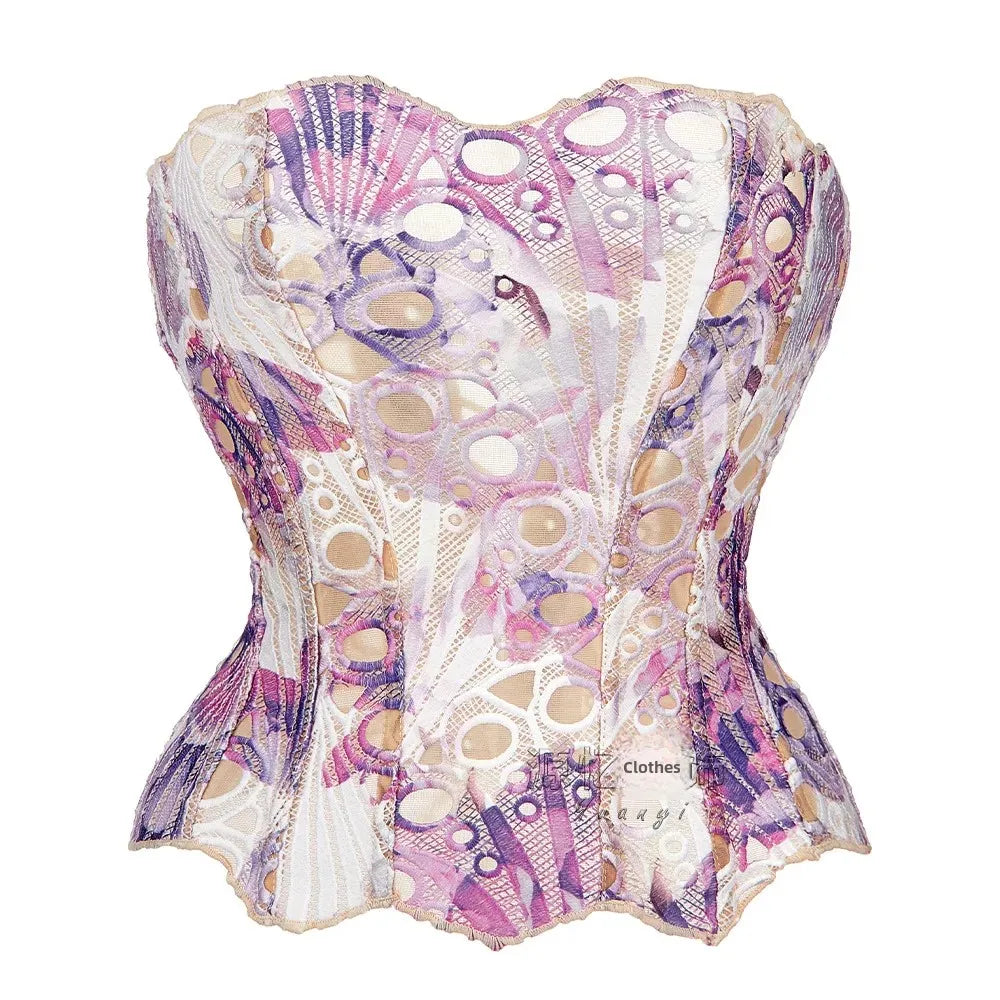 European Style Court Corset Double Layer Lace Bone Clothing Insprinting Shaping Underwear Fast Selling Popular Model