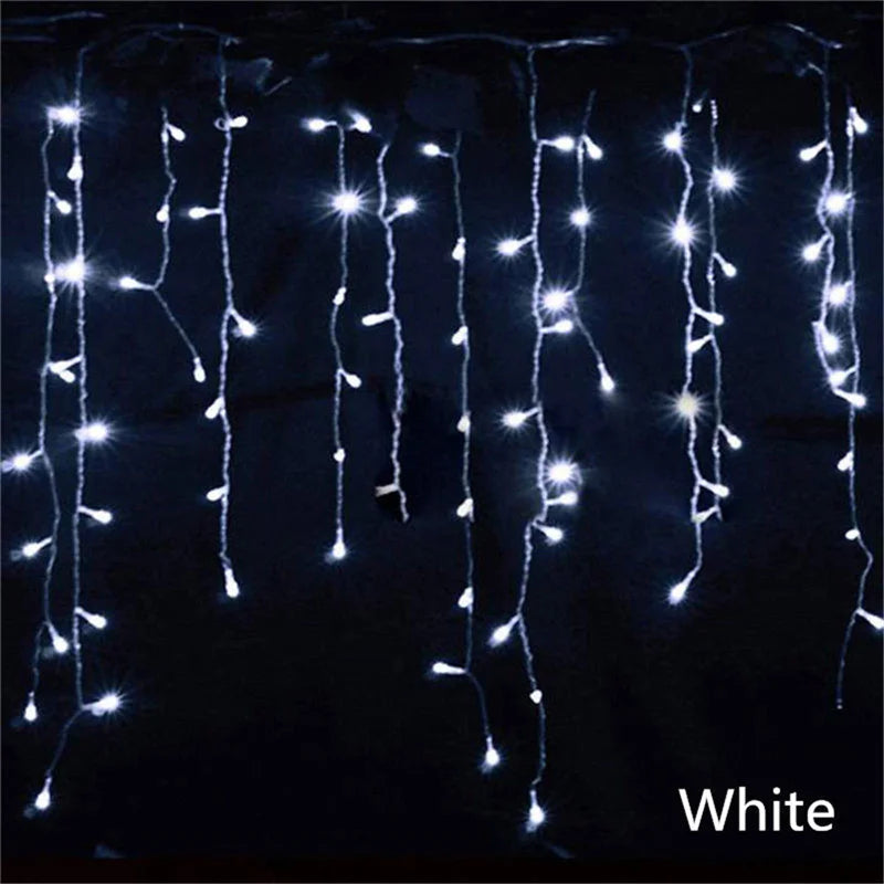 Weihnachtslichterketten Wasserfall Außendekoration 5M Abhänge 0,4-0,6m Led Lichtervorhang Lichterketten Partygarten Traufendekoration
