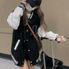 Women Bomber Jackets 2024 Fall Winter Fashion Baseball Uniform Oversize Coats Student Couple Harajuku Loose Jacket Streetwear