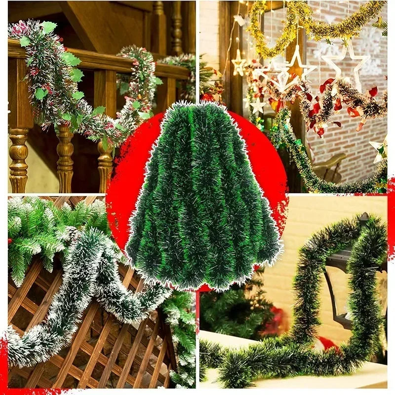 Weihnachten Grüne Zuckerrohr Bänder Girlande DIY Weihnachtsbaumschmuck Grüne Zuckerrohr Bänder Kranz Hängender Anhänger Haus Party Dekoration