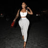 STYLISH LADY Moon Printed Sports 2 Piece Set Women Sleeveless Crop Top and Skinny Pant Suits 2025 Summer Street Fitness Outfits