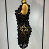 Women Luxury Pink Flowers Pearls Lace See Through Bodycon Mini Dress Birthday Photoshoot Evening Party Nightclub Stage Costume