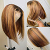 Highlight Perücken Echthaar Straight Bob Perücke 4/27 Ombre 13x4 Lace Front Echthaar Perücke 100% Remy Haar vorgezupft Transparente Spitze