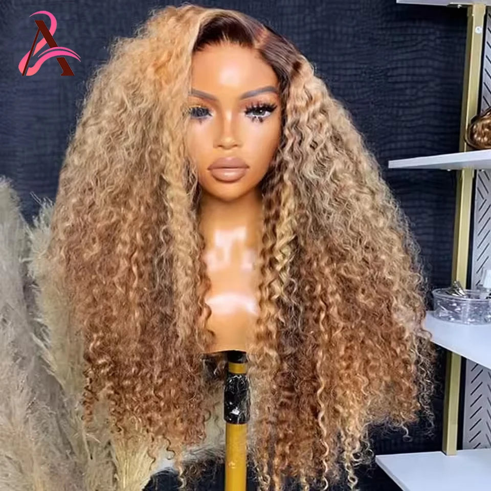 4/27 Highlight Wig Human Hair Deep Wave Hd Lace Wigs 36 Inch Curly Glueless Wigs Human Hair Colored Women Wigs On Clearance Sale