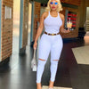 2023 Spring New Women's White High Waist Ripped Jeans Fashion Slim Stretch Denim Pencil Pants Casual Female Clothing S-3XL