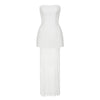 Tornova Strapless Lace Dress Sets Female Elegant Sexy Strap Vest High Waist Splice Long Skirt Ladies Slim Banquet 2 Pieces Set
