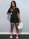 Casual Black Green Pink Summer Bodycon Dress Women Streetwear Short Sleeve Letter Dress White Mini Dress For Women 2022