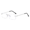 Men Blue Light Blocking Reading Glasses Women Dimond Cutting Rimless Eyeglasses Frame Anti Fatigue Hyperopia Presbyopic Eyewear