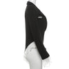 Joskaa Damen Spitze Patchwork Schwarzer Blazer Bodysuit Sexy Tiefer V-Ausschnitt Langarm Einteiler Romper Coquette Midnight Clubwear