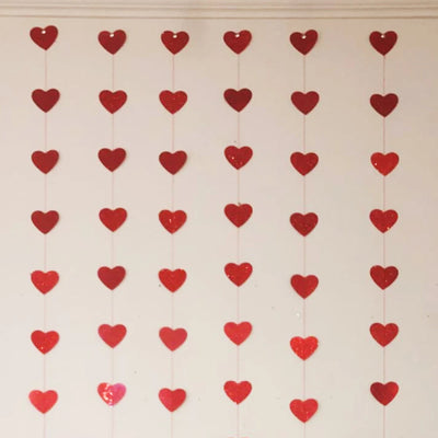 6 Stück rote Herz Liebe Spiralwirbel Hängende Girlande Liebe Hängender Schnurvorhang Hochzeit Valentinstag Geburtstagsparty Schlafzimmerdeko
