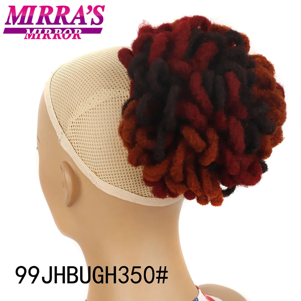 Synthetic Afro Puff Drawstring Ponytail Hair Bun 10 Inch Short Afro Kinkys Curly Afro Bun Extension Hairpieces Large Size