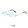 Randlose Sonnenbrille Damen Luxusmarke Strass Sonnenbrille Damen Niedliche Herzform Punk Party Brille очки від сонця женские