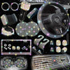 27PCS/Set Women Bling Universal Fit Polyester Steering Cover Shiny License Frame Phone Holder Coasters Tools Car Accessorie
