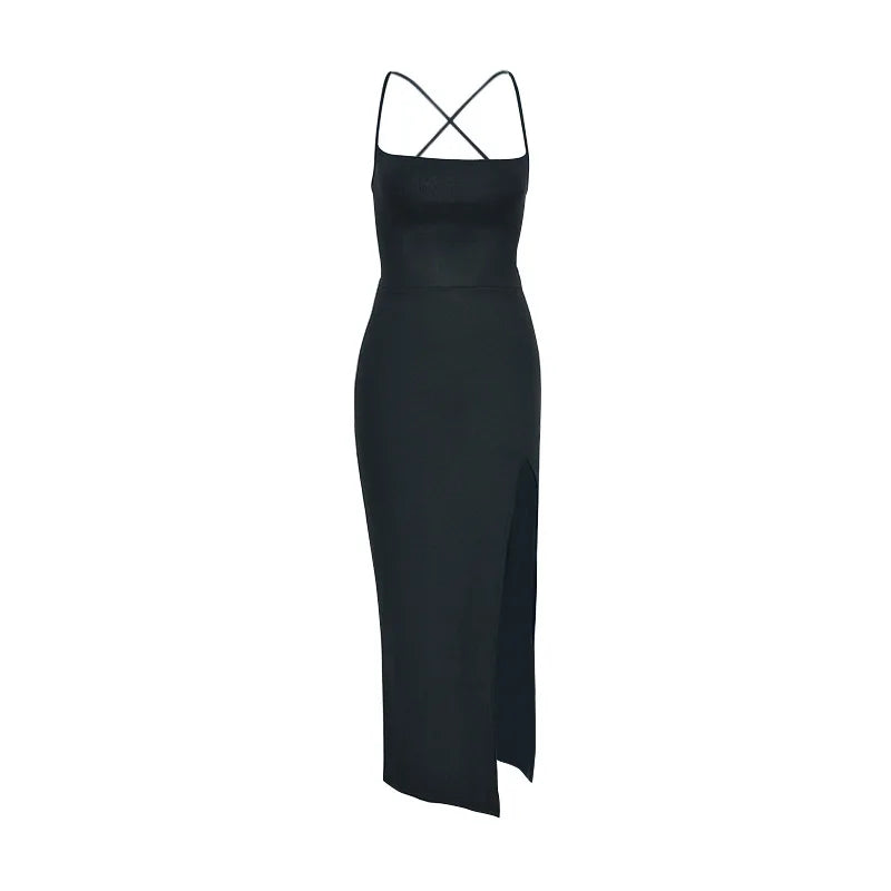 AltGoth Fairycore Sexy Midi Kleid Damen Streetwear Mall Gothic Rückenfrei Schnürung Neckholder High Waist Bodycon Kleid Partywear weiblich