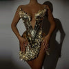 Gold Short Prom Dresses For Black Girls Sheer Beaded Sexy African American Birthday Party Homecoming Cocktail Dresses Customized