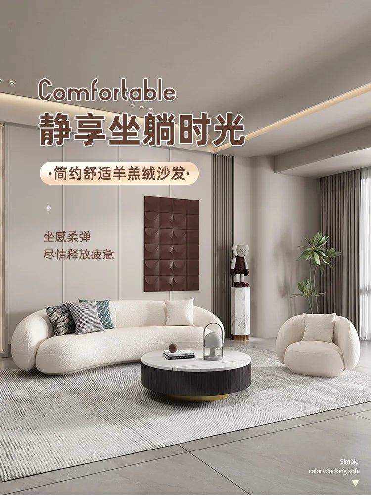 Nordic Reception Sofa Simple Modern Living Room Small Apartment Creative Circular Arc Sofa Net Celebrity Furniture Couch Muebles