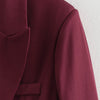Elegant Blazers Women Office Wear Burgundy Long Blazer 2025 New Spring Casual Loose Suit Jackets Long Sleeve Business Outerwear
