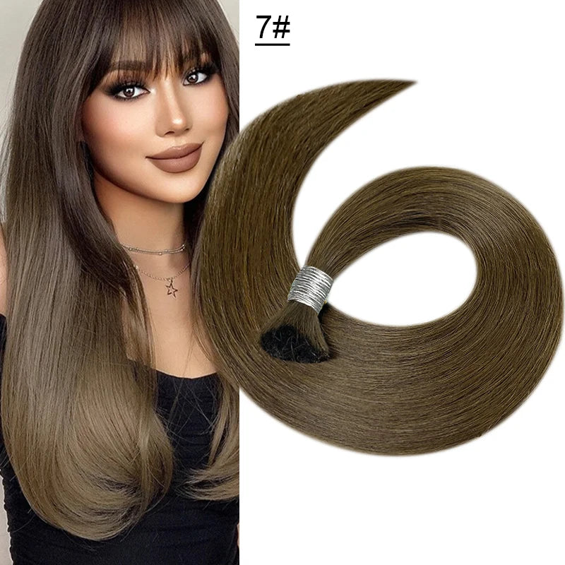Human Hair Bulk No Weft Vietnamese Hair Virgin Remy Straight Hair Bulk 12-30inch 100g 100% Real Natural Hair Extension Grey 99j