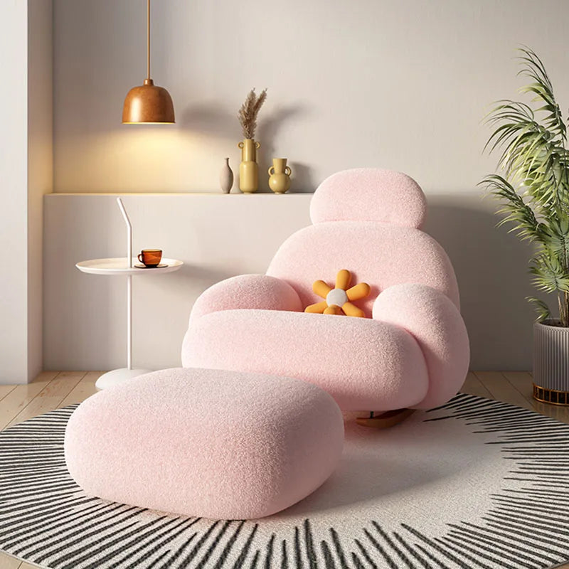 Fluffy White Wohnzimmerstuhl Modern Niedlich Boden Ergonomischer Wohnzimmerstuhl Lounge Relaxsessel Möbel Salon Home Möbel