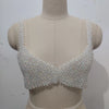Handmade Crystal Top Women Fashion Beaded Bra Beading Tops Ladies Pearl Cape Smock Outwear Woman Celebrity Covery Top