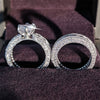 2023 New Luxury Silver Color Luxury Big Wedding Rings Set for Bridal Women Engagement Finger Party Gift Designer Jewelry R4428