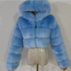 Women Warm Faux Fur Coat Winter Vintage Gradient Jacket Furry Outerwear Jackets Hooded Coats Plus Size Autumn Winter Streetwear