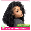 3 IN 1 Flip Over Half Wig With Drawstring Seamless Clip Ins Flip Over Wig 200 Density Glueless Wigs Human Hair For Women wig