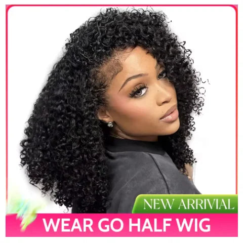 3 IN 1 Flip Over Half Wig With Drawstring Seamless Clip Ins Flip Over Wig 200 Density Glueless Wigs Human Hair For Women wig