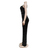 HBLL Women Club Outfits Spaghetti Strap Bodycon Jumpsuits Sparkly Rhinestone Romper Birthday Night Out One Piece Clubwear