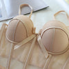 French Ladies Transparent Mesh Corset Sexy Shaper Thin Bra Set Night Club Sweet Cropped Top Girls Hot Bra and Panties Bralette