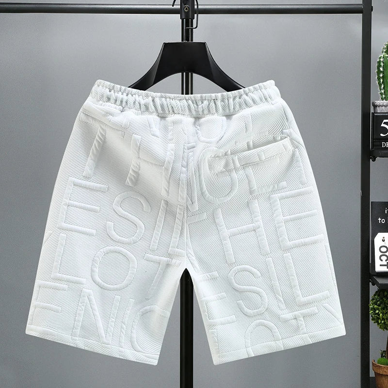 Neue Mode gestrickte Shorts Herren Bequemer elastischer Bund Kleidung Männliche atmungsaktive kurze Hosen Übergröße
