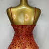 Luxury Rhinestones Sexy Mesh See Through Bodycon Dress Women Birthday Evening Cocktail party Gown Red Carpet Club Stage Outfit