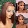13x4 Lace Front Wig Bob Echthaar Braun Glatt 180% Dichte HD Transparent Lace Frontal Perücken Bob Haar Lace Front Perücke