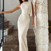 Hugcitar Fashion Solid O Neck Sleeveless Patchwork Sexy Bodycon Maxi Prom Dress Summer Women Clothes Party Festival Club Y2K