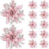 5 Stück 14,5 cm Glitzer künstliche Weihnachtsblumen fröhliche Weihnachtsbaumdekoration Neujahrsornamente gefälschte Blumen Weihnachten Natal