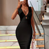 Women's Fashion Spring Summer Sexy Elegant Green Midi Backless Bodycon Bandage Dress Party Cocktail Evening Dress Clothes