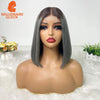 Vietnamese Hair Super Double Drawn Bone Straight 2x6 Bob Wig with 100% Human Hair T4/Gray 250% Density For Black Women