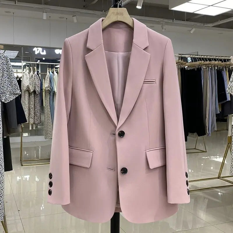 Candy Color Blazer Women Clothing Trends Long Sleeves Blazers Chic Office Ladies Jackets Luxury High-end Coat Vestido Outerwear