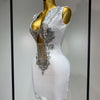 Women 2025 Sexy V Neck Cut Out Short Bandage Dress Silver Sequin White Elegant Luxury Birthday Party Club Wedding Vestidos
