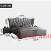 MINGDIBAO Luxuriöses, modernes Polsterbettgestell mit Goldakzenten, Designer-Bett aus echtem Leder, Schlafzimmermöbel in Queen-/King-Size