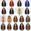 Latisha 13X6 HD Synthetische Spitzenfrontperücke lockig vorgezupfte Lace-Frontal-Perücke mit Pony für Damen, Highlights mit Babyhaar, 24 Zoll