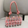 Abendtasche mit Strasssteinen, silberne, handgefertigte Handtasche mit Kristallbesatz für Damen, Geldbörsen und Handtaschen, luxuriöse Designer-Banketttasche
