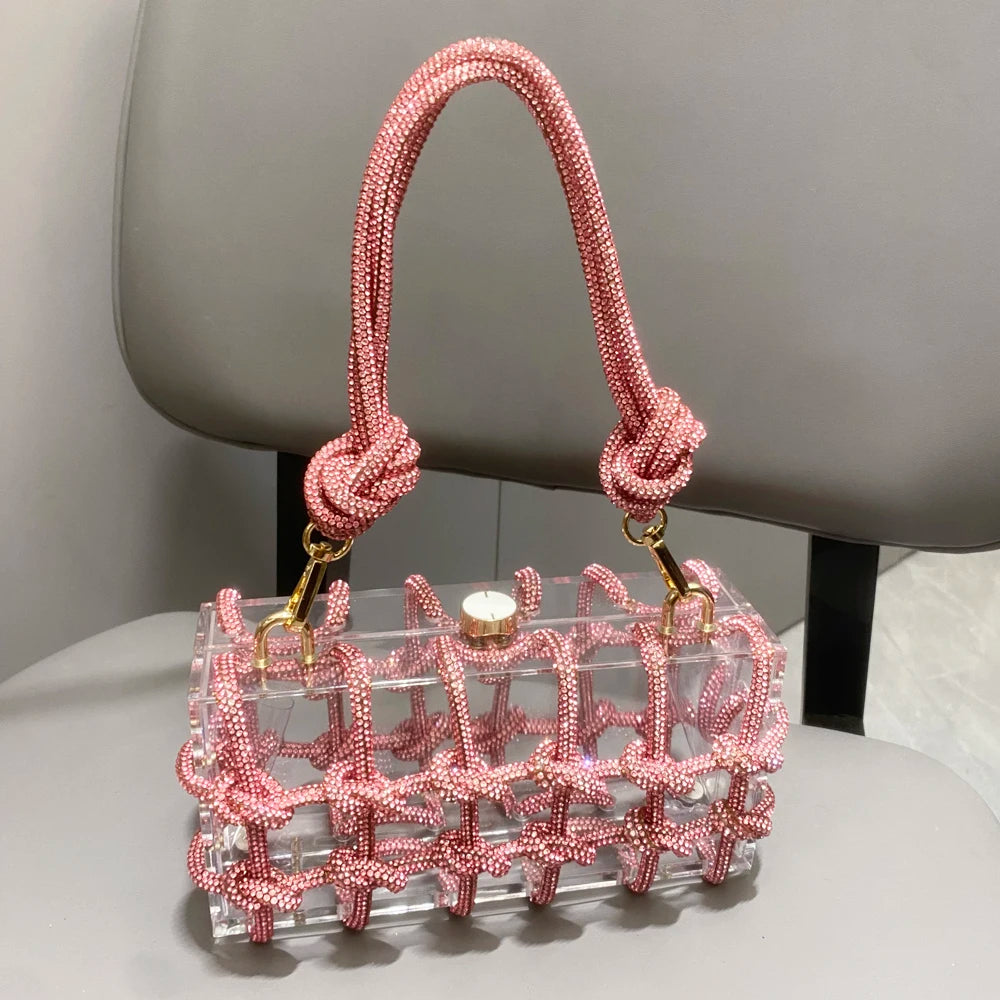 Abendtasche mit Strasssteinen, silberne, handgefertigte Handtasche mit Kristallbesatz für Damen, Geldbörsen und Handtaschen, luxuriöse Designer-Banketttasche