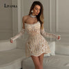 LIVANKA Elegant A-line Bodycon Homecoming Dresses for Teen Scoop Neck Corset Lace Appliques Cocktail Party Gown Customized