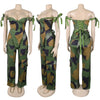 Two Pieces Women Pant Sets Print Matching Set Drawstring Pockets Sleeveless Top Elastic Waist Pants Slim Fit Casual 2026 Spring
