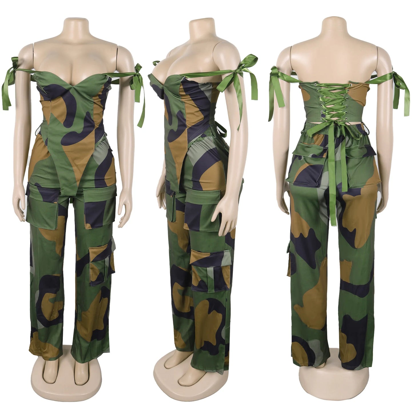 Two Pieces Women Pant Sets Print Matching Set Drawstring Pockets Sleeveless Top Elastic Waist Pants Slim Fit Casual 2026 Spring
