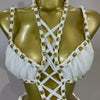 2026 Women Sexy White Halter Neck Perspective Hollow Mini Dresses Summer Backless Nightclub Party Evening Club Performance Dress